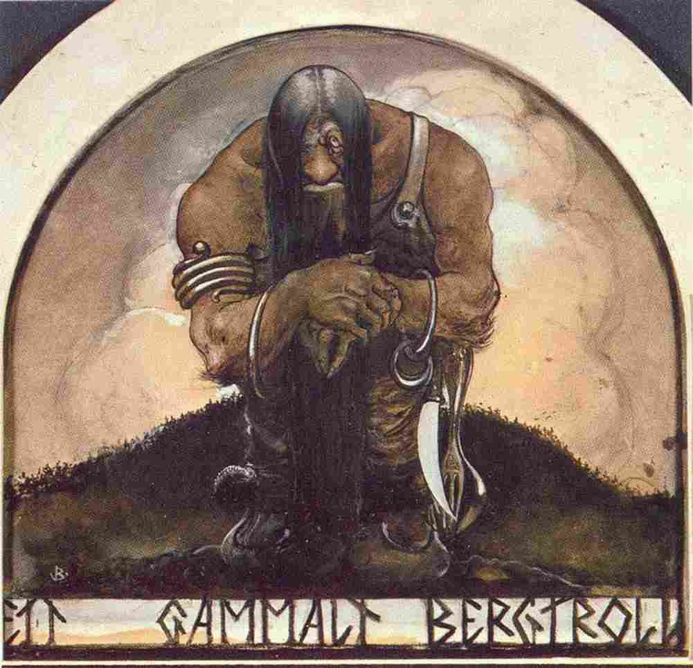 bauer An old Mountain Troll Art A4 Photo Print