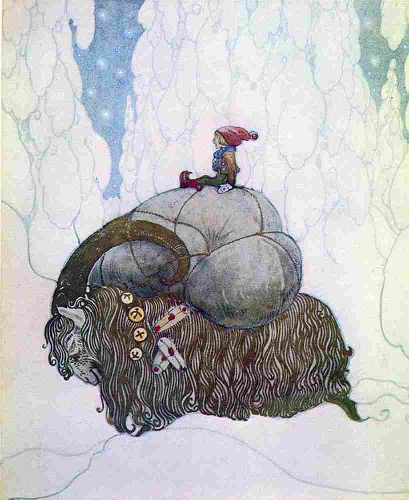 bauer The Christmas Goat Art A4 Photo Print