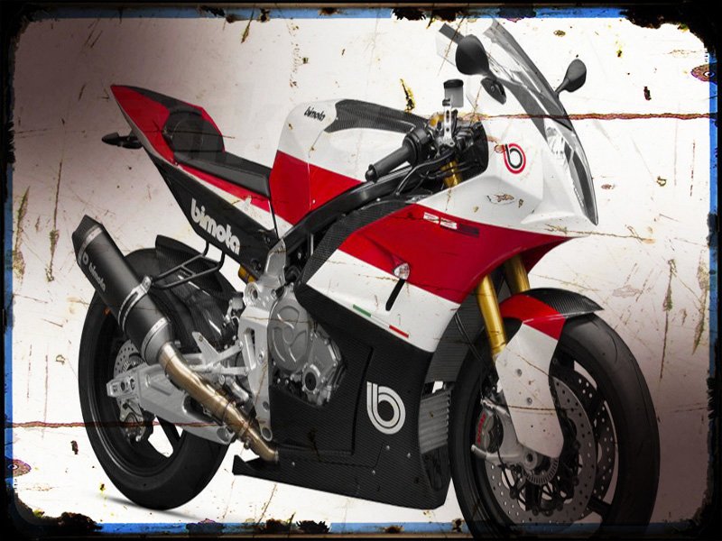 bb3 Bimota A4 Photo Print Motorbike Vintage Aged