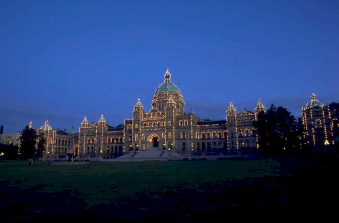 bc parliament night 1980s 1990s A4 Photo Print