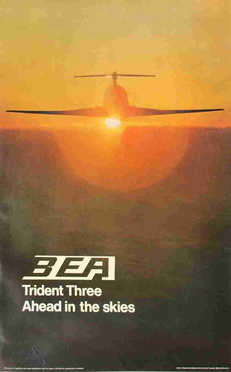 bea trident three ahead in the skies 1971 4 Advert A4 Photo Print