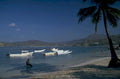 beach boats turquoise 1980s 1990s A4 Photo Print