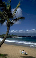 beach chairs hawaii 1980s 1990s A4 Photo Print