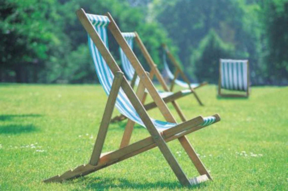 beach chairs summer UK GB British A4 Photo Print