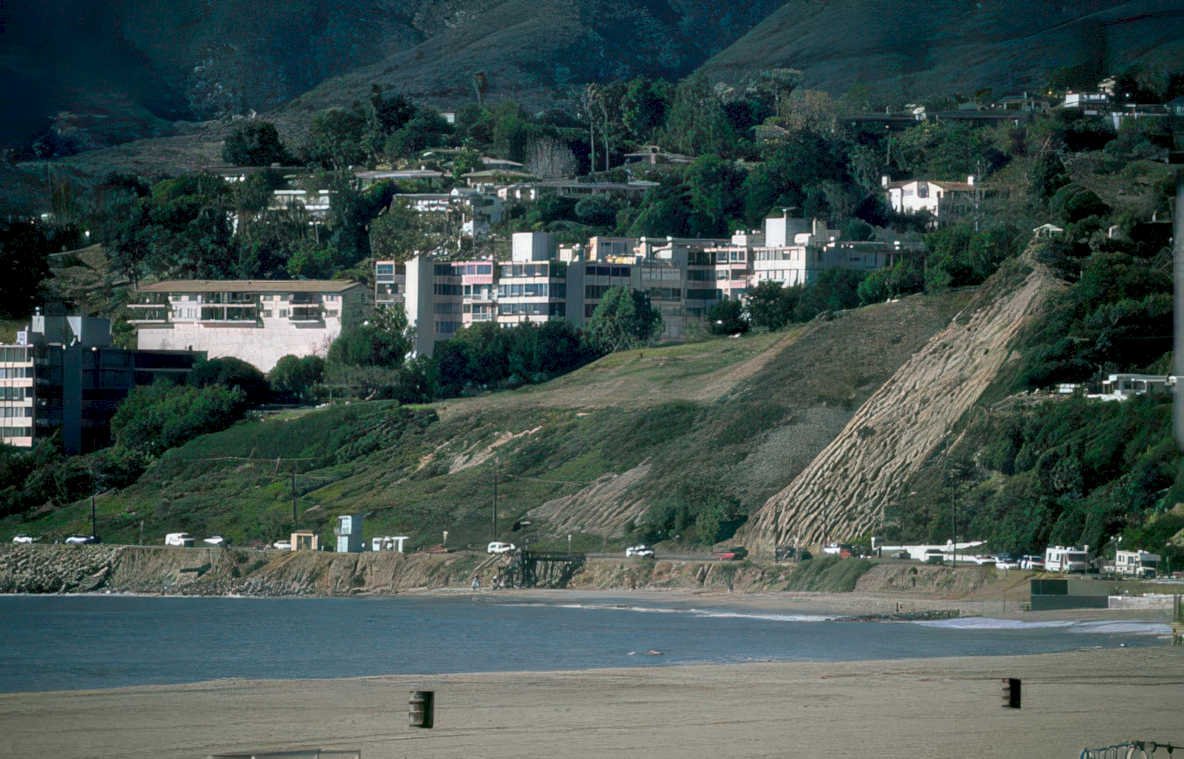 beach cliff montecito Vintage A4 Photo Print