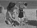 beach day child1980s 1990s A4 Photo Print
