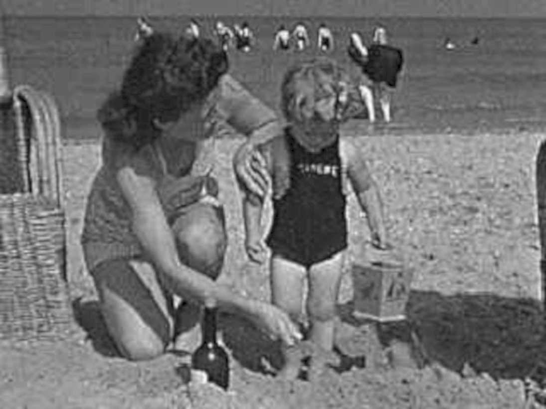 beach day child1980s 1990s A4 Photo Print