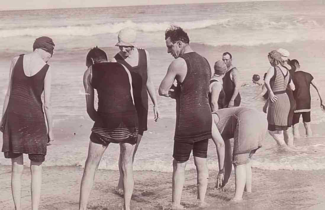 beach day swim Vintage world war A4 Photo Print