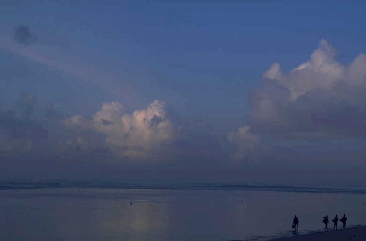 beach dusk silhouettes 1980s 1990s A4 Photo Print