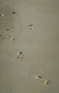 beach footprints sand Vintage A4 Photo Print