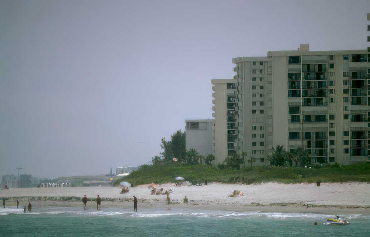 beach highrise florida Vintage A4 Photo Print