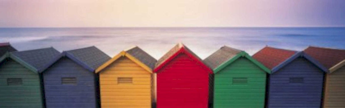 beach huts sunrise UK GB British A4 Photo Print