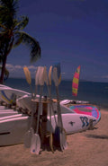 beach kayaks cancun 1980s 1990s A4 Photo Print