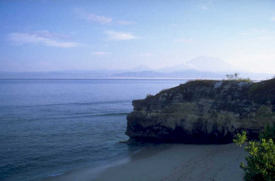 beach mountains sky 1980s 1990s A4 Photo Print