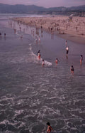 beach people ocean Vintage A4 Photo Print