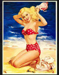 beach pin up Advert A4 Photo Print