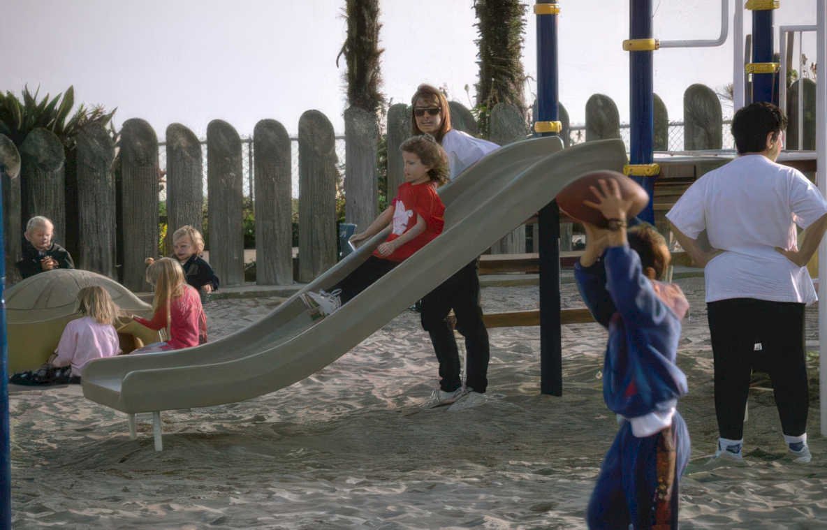 beach playground kids Vintage A4 Photo Print
