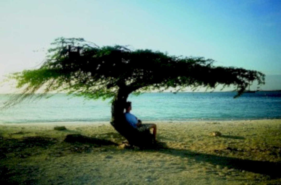 beach relaxation aruba1980s 1990s A4 Photo Print