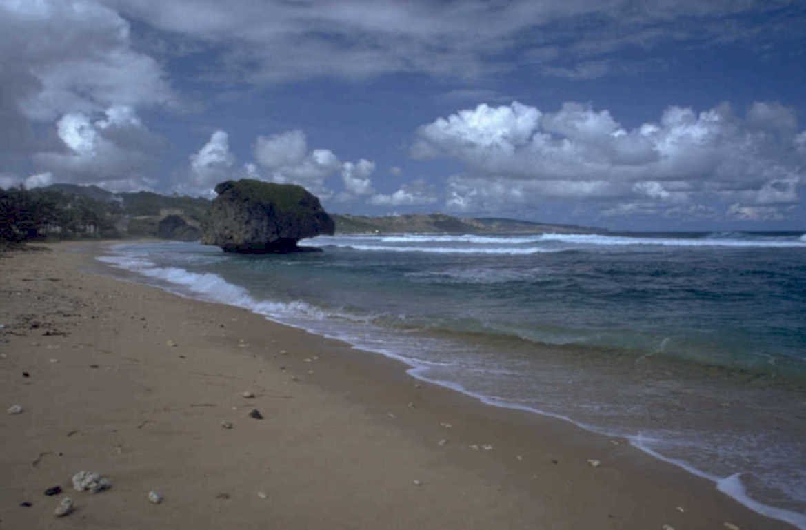 beach rocks wave 1980s 1990s A4 Photo Print
