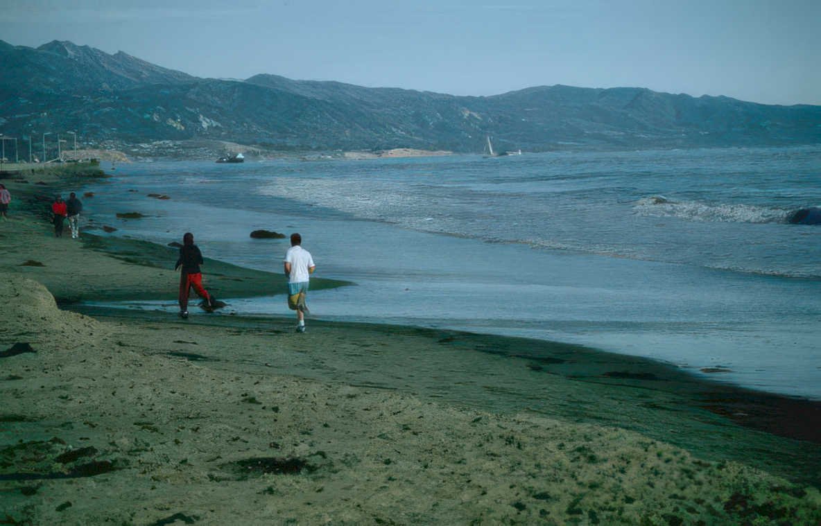 beach running california Vintage A4 Photo Print
