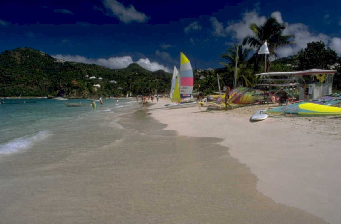 beach sailing boats 1980s 1990s A4 Photo Print