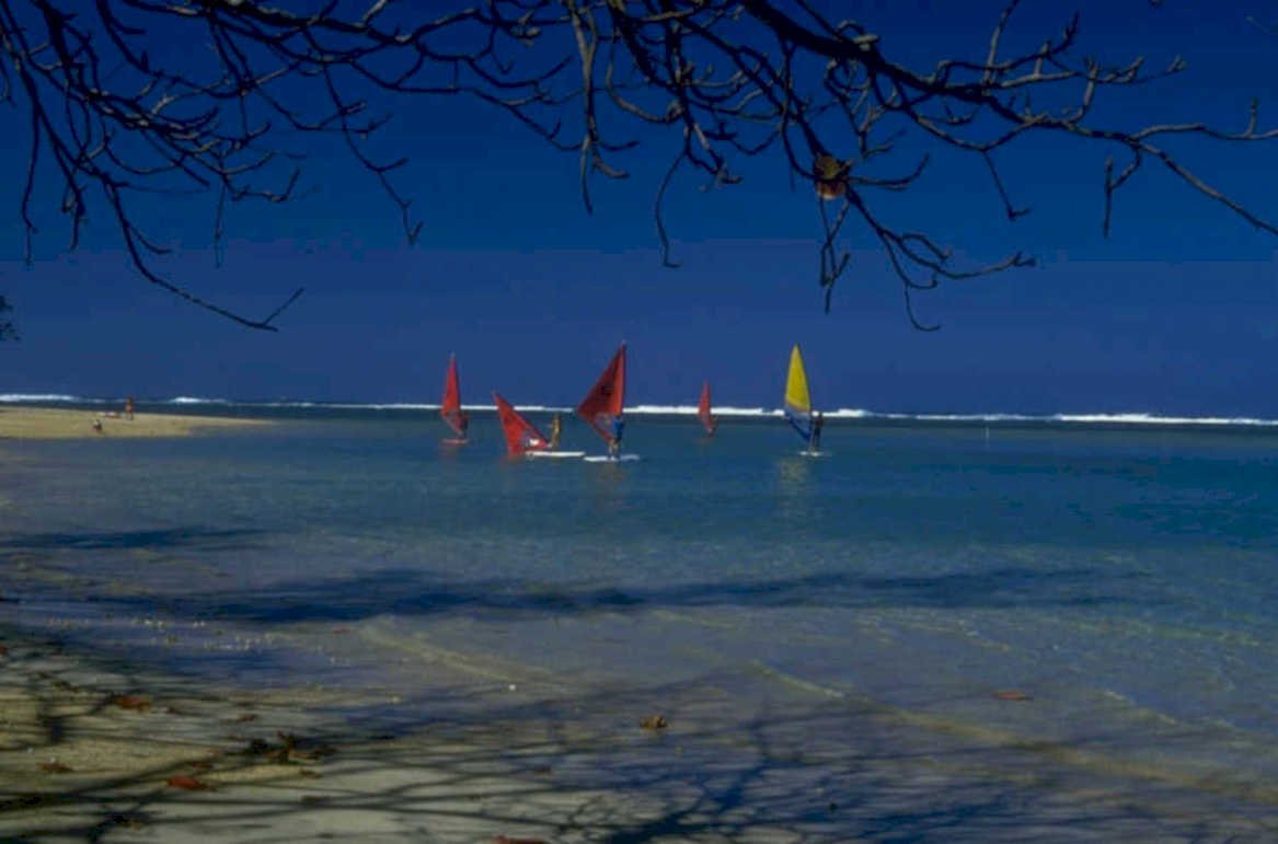 beach sailing mauritius 1980s 1990s A4 Photo Print