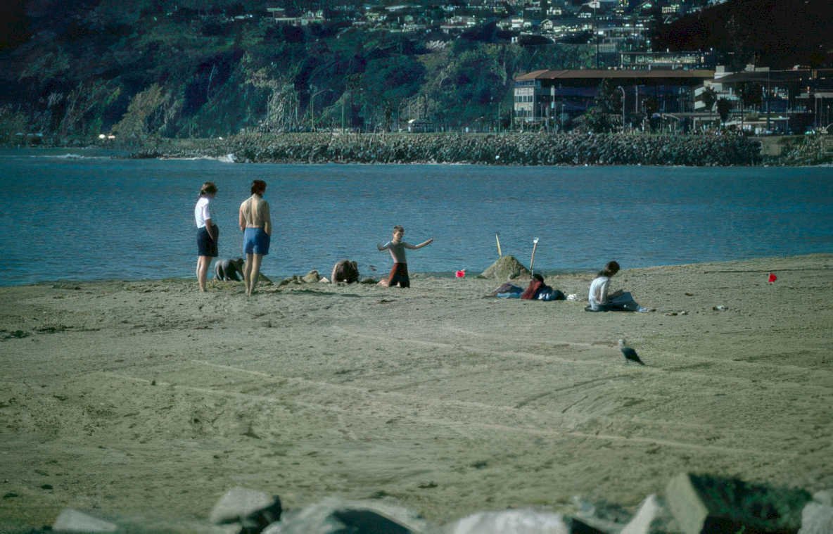 beach sandcastles ocean Vintage A4 Photo Print