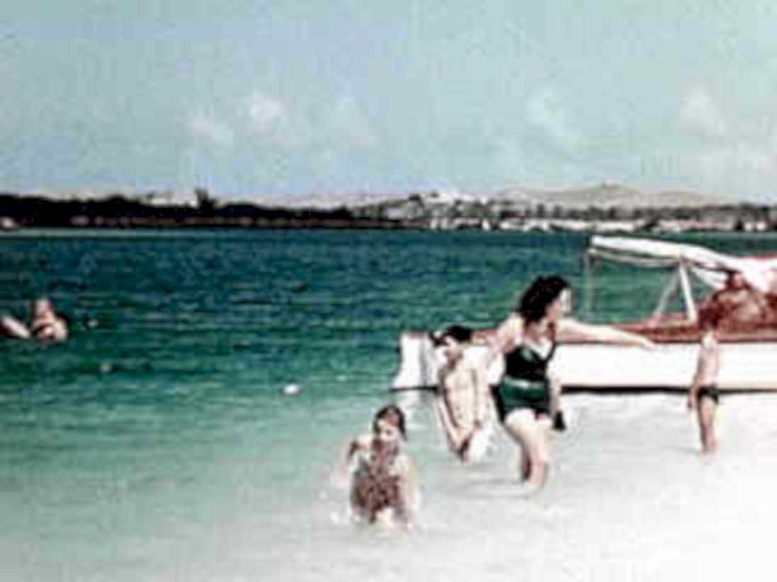 beach scene children1980s 1990s A4 Photo Print