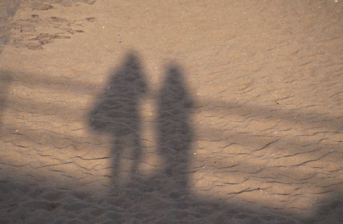 beach shadows sunset 1980s 1990s A4 Photo Print