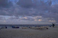 beach sunset boats 1980s 1990s A4 Photo Print