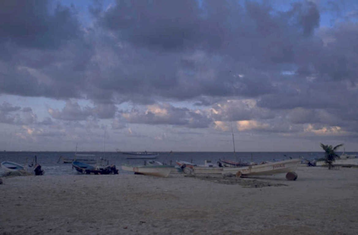 beach sunset boats 1980s 1990s A4 Photo Print