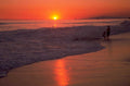 beach sunset silhouette 1980s 1990s A4 Photo Print