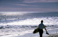 beach surfer sunset Vintage A4 Photo Print