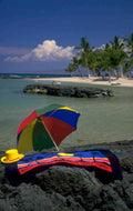 beach umbrella maui 1980s 1990s A4 Photo Print