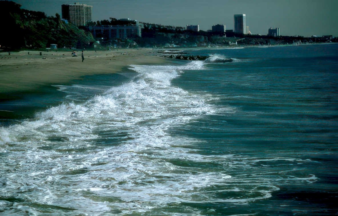 beach wave cityscape Vintage A4 Photo Print
