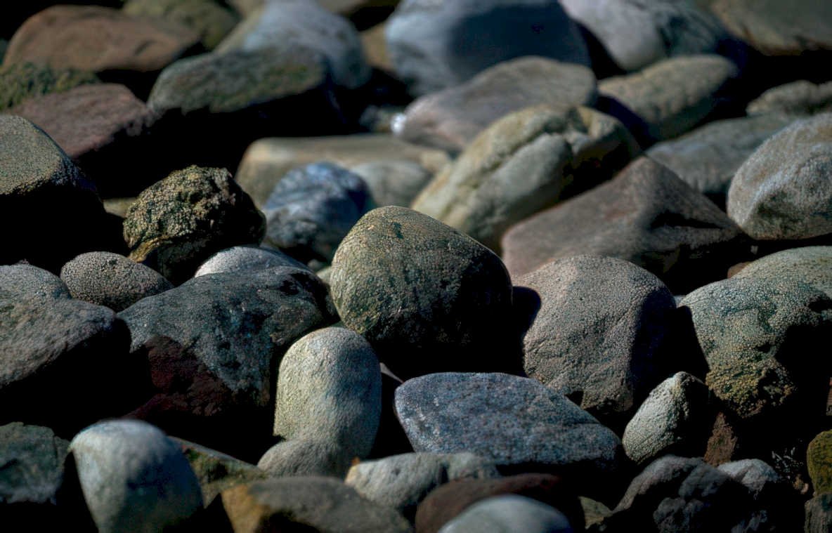 beachrocks greybrownblue coastal Vintage A4 Photo Print