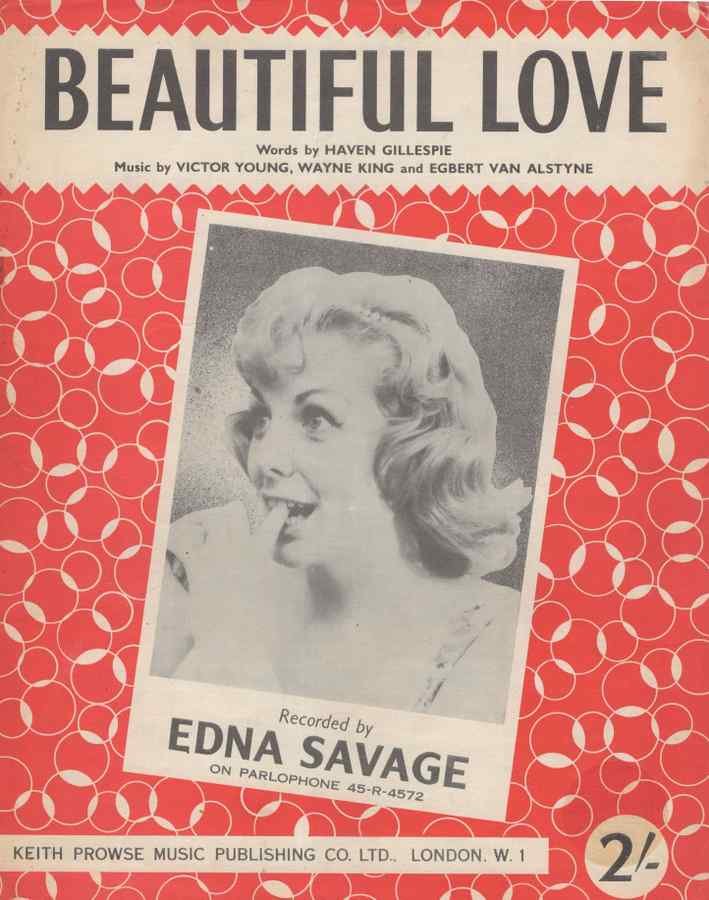 beautiful love edna savage sheet music 149587 A4 Photo Print