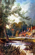 bedfont cottages streamVintage 1880s 1900s A4 Photo Print