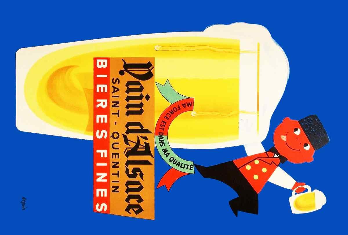 beer poster nain d alsace bieres fines seguin 1950s A4 Photo Print
