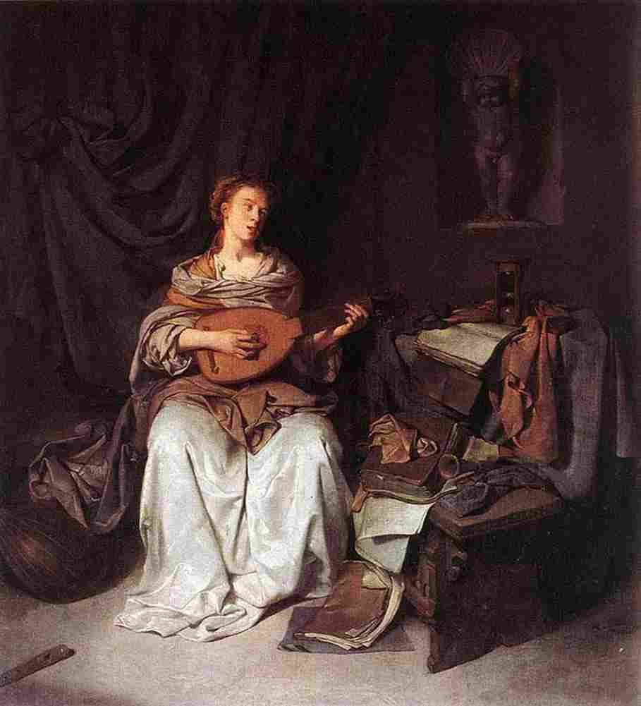 bega Lute Playing Art A4 Photo Print