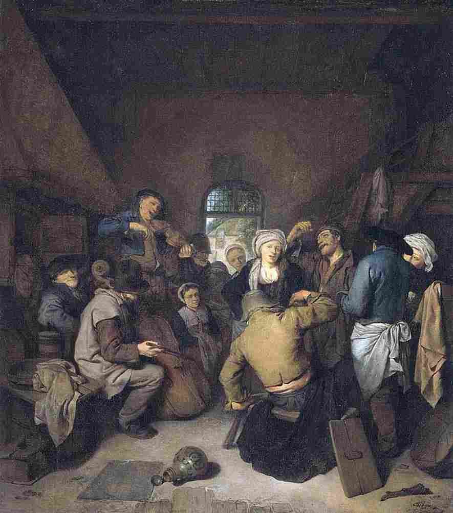 bega Peasants Making Music and Dancing Art A4 Photo Print
