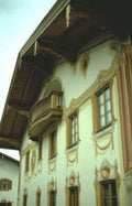 beige balcony building Vintage A4 Photo Print