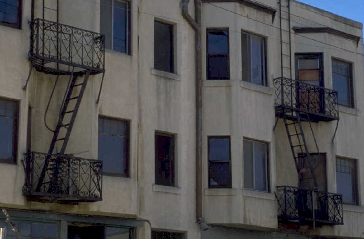 beige building balconies 1980s 1990s A4 Photo Print