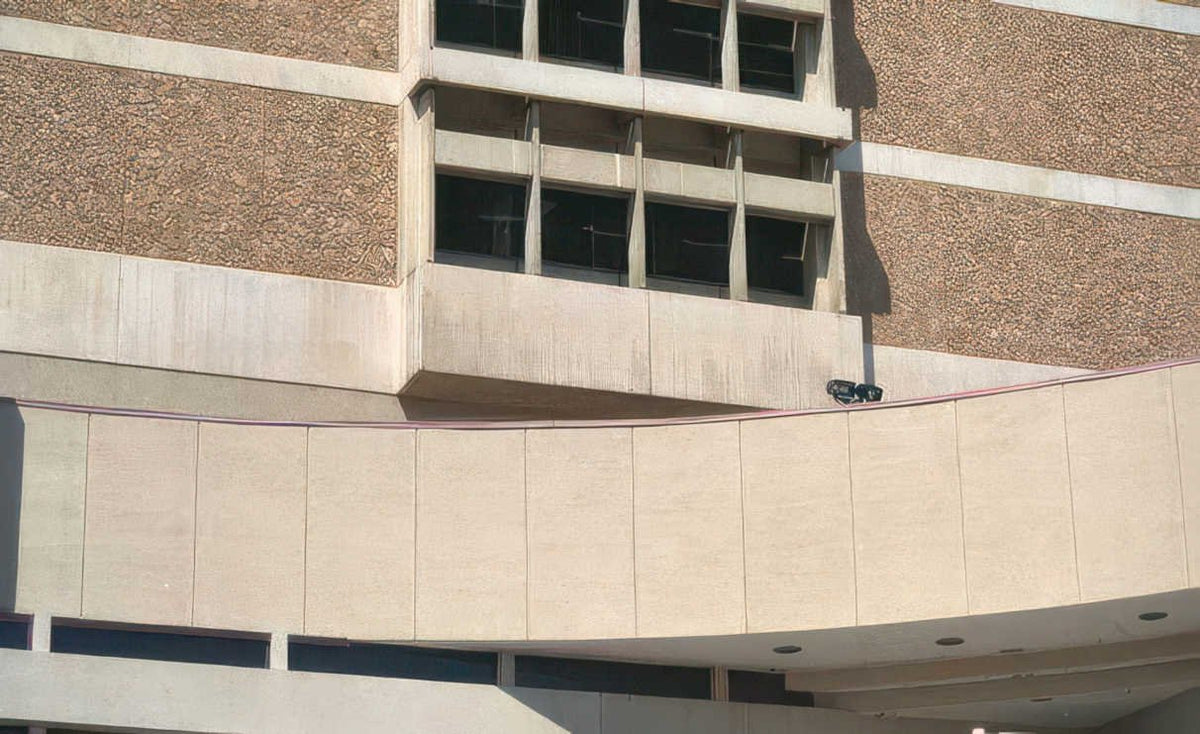 beige concrete building Vintage A4 Photo Print
