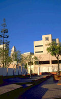 beige concrete plaza 1980s 1990s A4 Photo Print