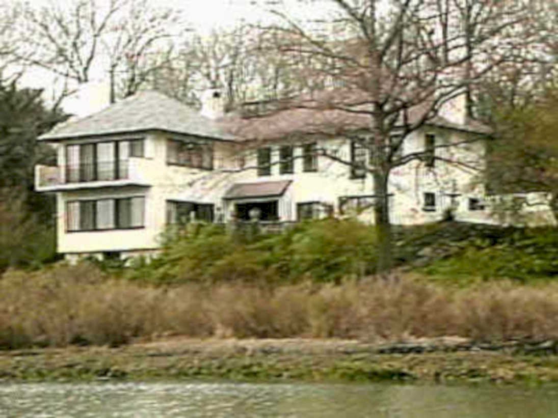 beige house river1980s 1990s A4 Photo Print