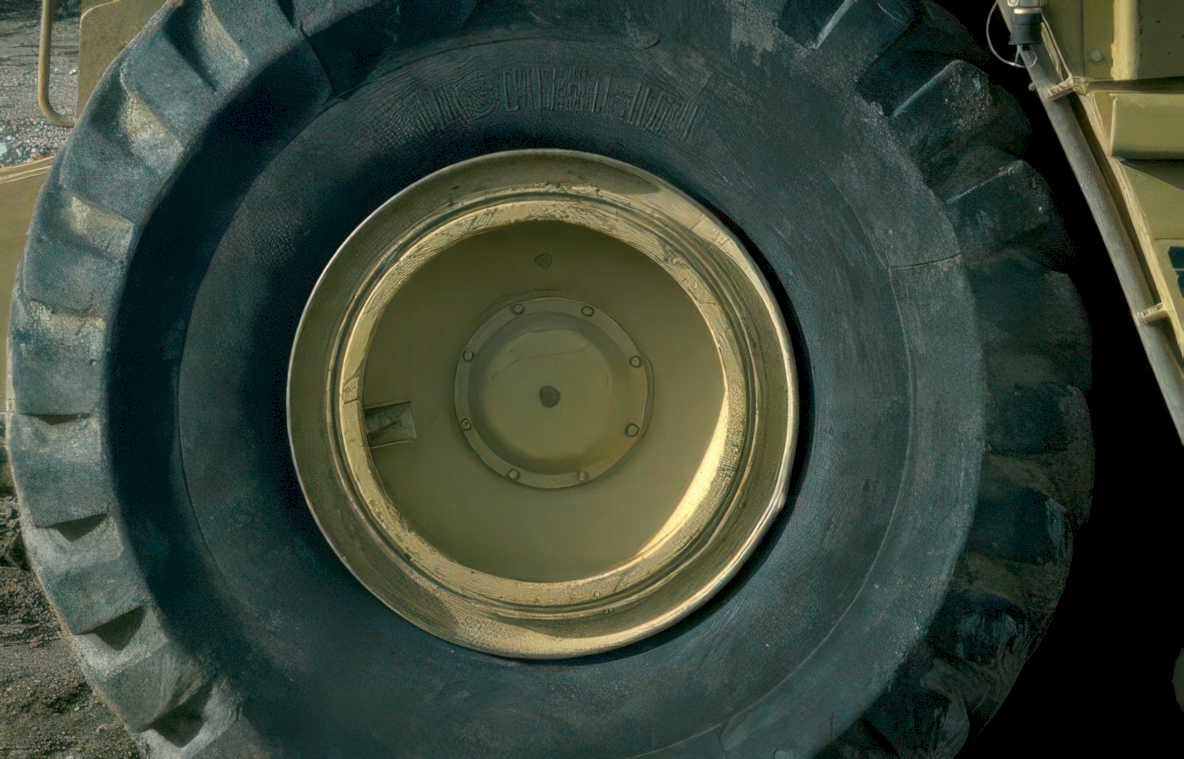 beige tire offroad Vintage A4 Photo Print