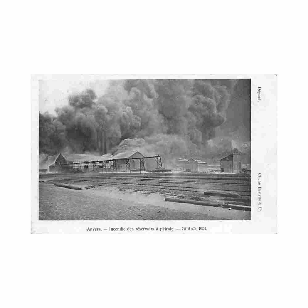 belgie antwerpen brand in olietank 26 augustus 1904 uitg bastyns Vintage A4 Photo Print