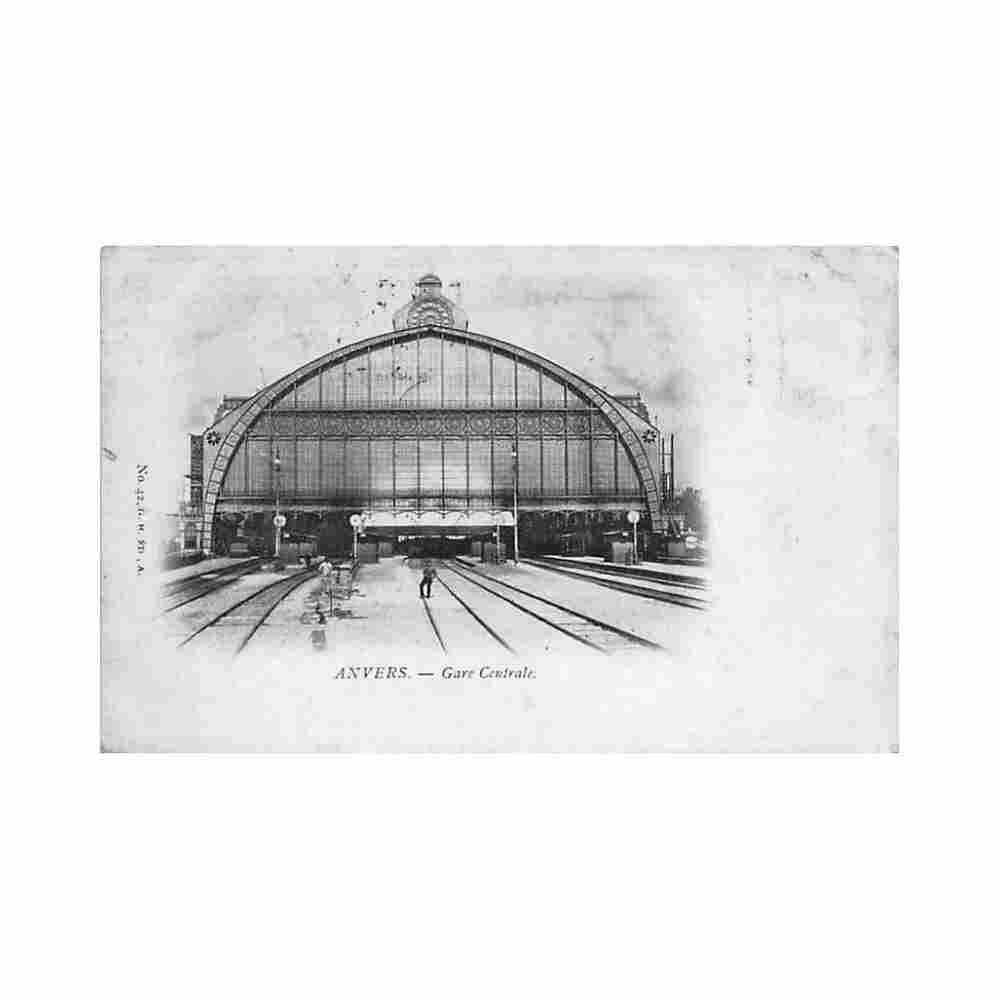 belgie antwerpen centraal station Vintage A4 Photo Print