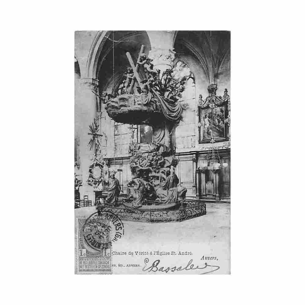 belgie antwerpen chaire de verite a l eglise st andre Vintage A4 Photo Print